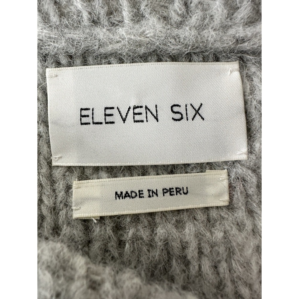 Eleven Six Vaida Sweater Women's M/L Pale Grey Hand Knit Baby Alpaca Wool $398 - Picture 5 of 14